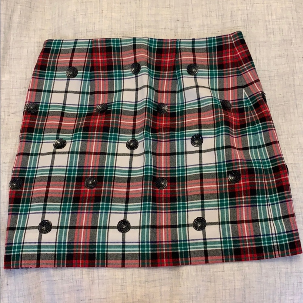 EUC tartan plaid skirt with sequence - Picture 5 of 5